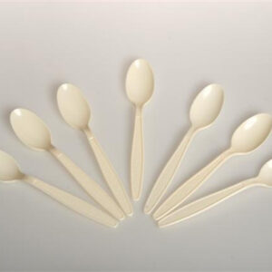 כפית חד"פ קשיח קרם\שקוף\שחור 50 יח'