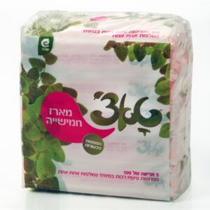 ממחטות נייר דו שכבתי 100 יח' בשקית