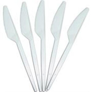 סכין חד פעמי לבן 100 יח'
