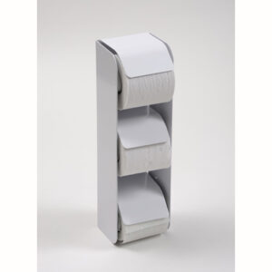 מתקן לנייר טואלט שלישייה מתכת לבן