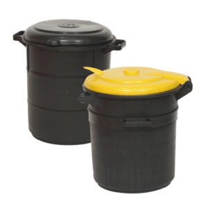 פח אשפה 60 ליטר שחור עם מכסה